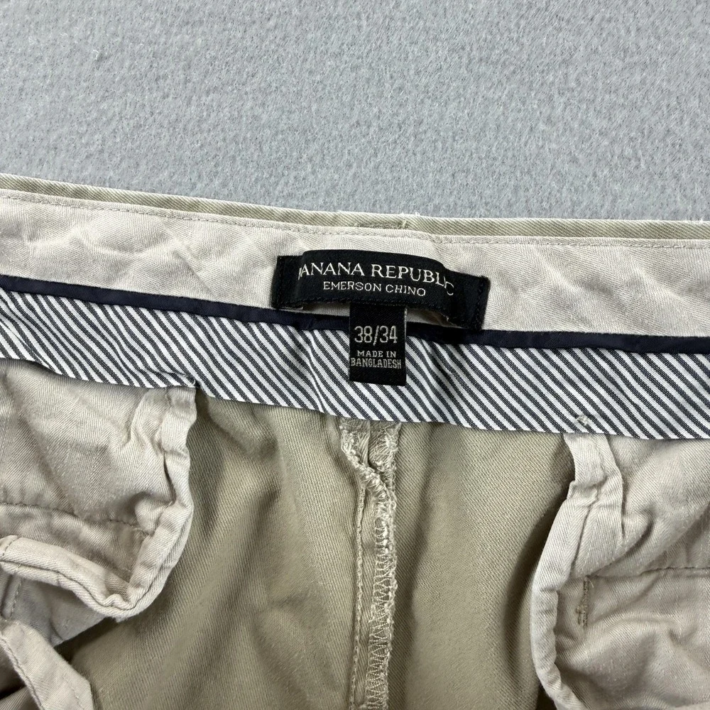 Banana Republic Emerson‎ Chino Pants Mens 38x34 (Fit 36x30) Beige Straight Leg